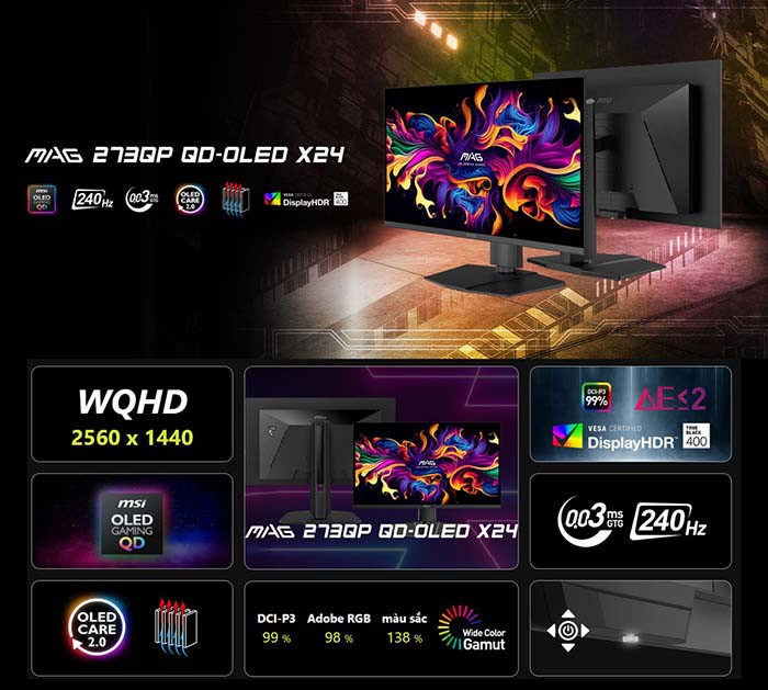 TNC Store Màn Hình MSI MAG 273QP QD-OLED X24